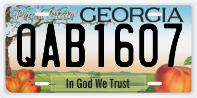 GA license plate QAB1607