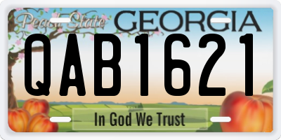 GA license plate QAB1621