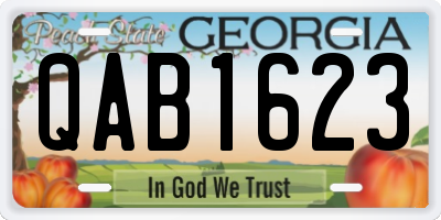 GA license plate QAB1623