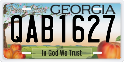 GA license plate QAB1627