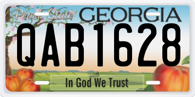 GA license plate QAB1628