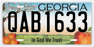 GA license plate QAB1633