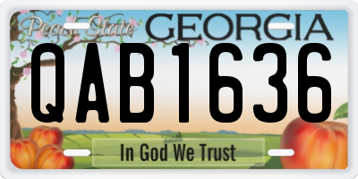 GA license plate QAB1636