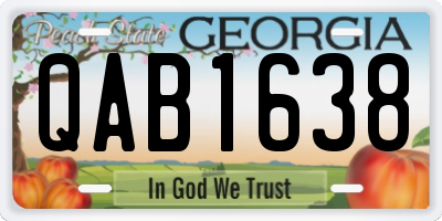 GA license plate QAB1638