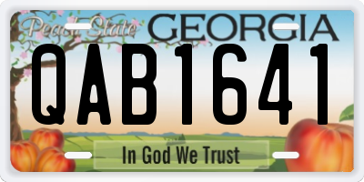 GA license plate QAB1641