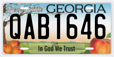 GA license plate QAB1646