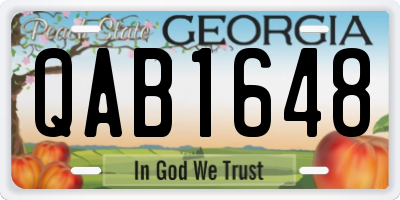 GA license plate QAB1648
