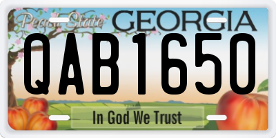 GA license plate QAB1650