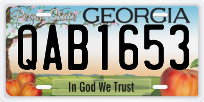 GA license plate QAB1653