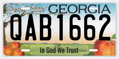 GA license plate QAB1662