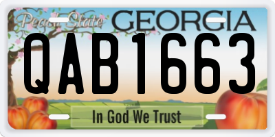 GA license plate QAB1663