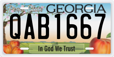 GA license plate QAB1667