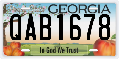 GA license plate QAB1678