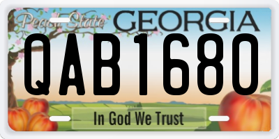GA license plate QAB1680