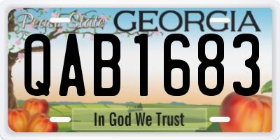 GA license plate QAB1683