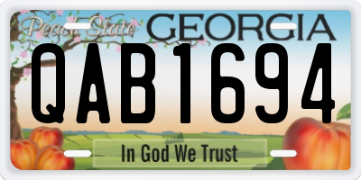 GA license plate QAB1694