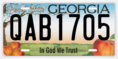 GA license plate QAB1705