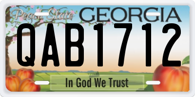 GA license plate QAB1712