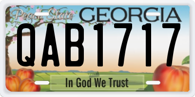 GA license plate QAB1717