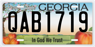 GA license plate QAB1719