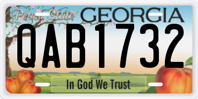 GA license plate QAB1732