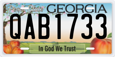 GA license plate QAB1733