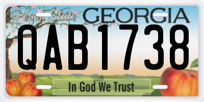 GA license plate QAB1738