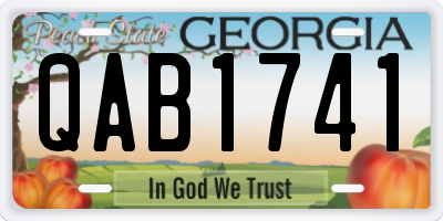 GA license plate QAB1741