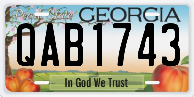 GA license plate QAB1743