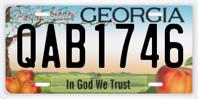GA license plate QAB1746