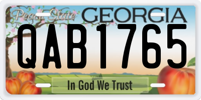 GA license plate QAB1765