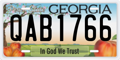 GA license plate QAB1766