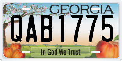 GA license plate QAB1775