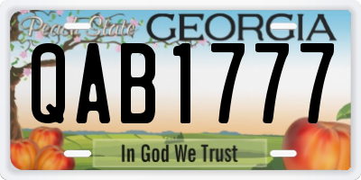 GA license plate QAB1777