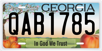 GA license plate QAB1785