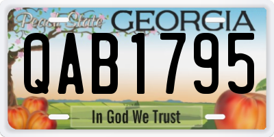 GA license plate QAB1795