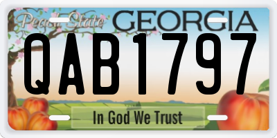 GA license plate QAB1797