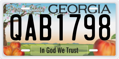 GA license plate QAB1798