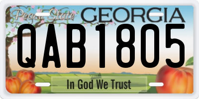 GA license plate QAB1805