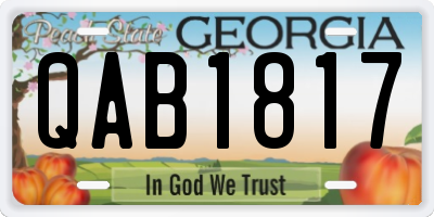 GA license plate QAB1817