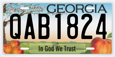 GA license plate QAB1824