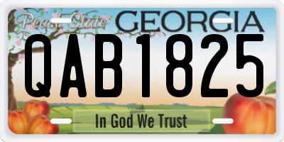 GA license plate QAB1825