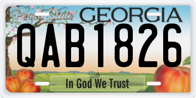 GA license plate QAB1826