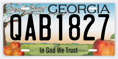 GA license plate QAB1827