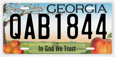 GA license plate QAB1844