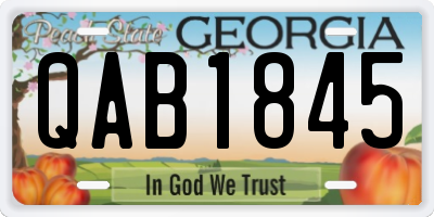 GA license plate QAB1845