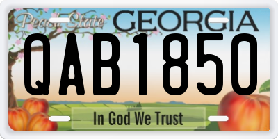 GA license plate QAB1850