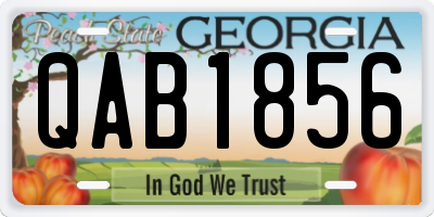 GA license plate QAB1856