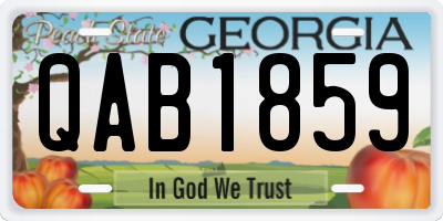 GA license plate QAB1859