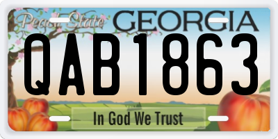 GA license plate QAB1863